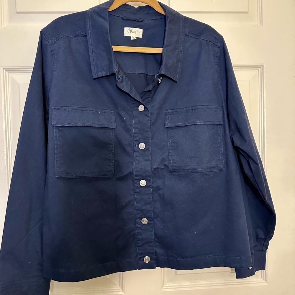 Candace Cameron Bure Midnight Blue Shirt Coat Size 2X